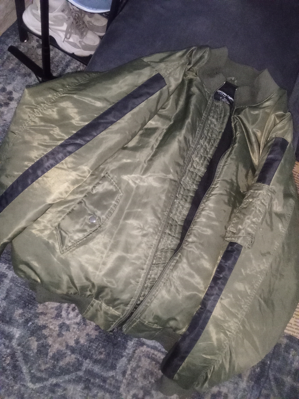Jordan Craig Olive Green Bomber Jacket with Black Interior